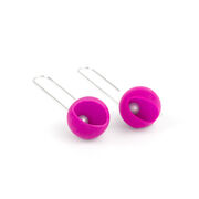 Large fuschia pink long drop earrings